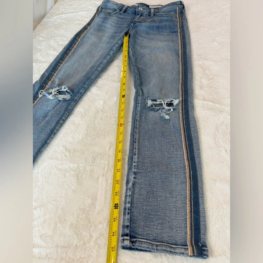 Pilcro and the Letterpress by Anthropologie Slim Boyfriend Distressed Blue Jeans - Picture 10 of 16